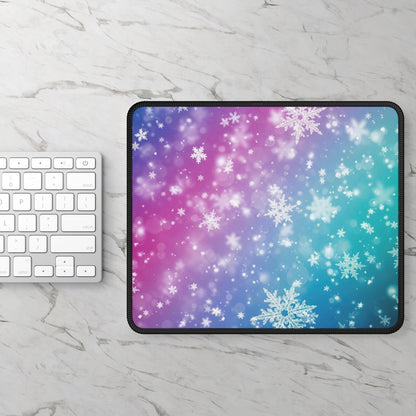 Aurora Snowfall Glow Mouse Pad