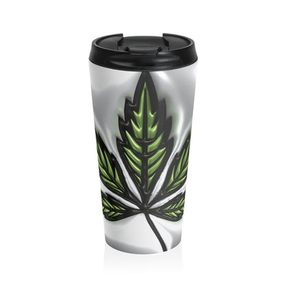 Neon Leaf Stainless Steel Travel Mug – 15oz