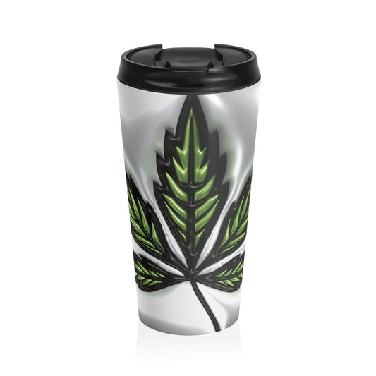 Neon Leaf Stainless Steel Travel Mug – 15oz