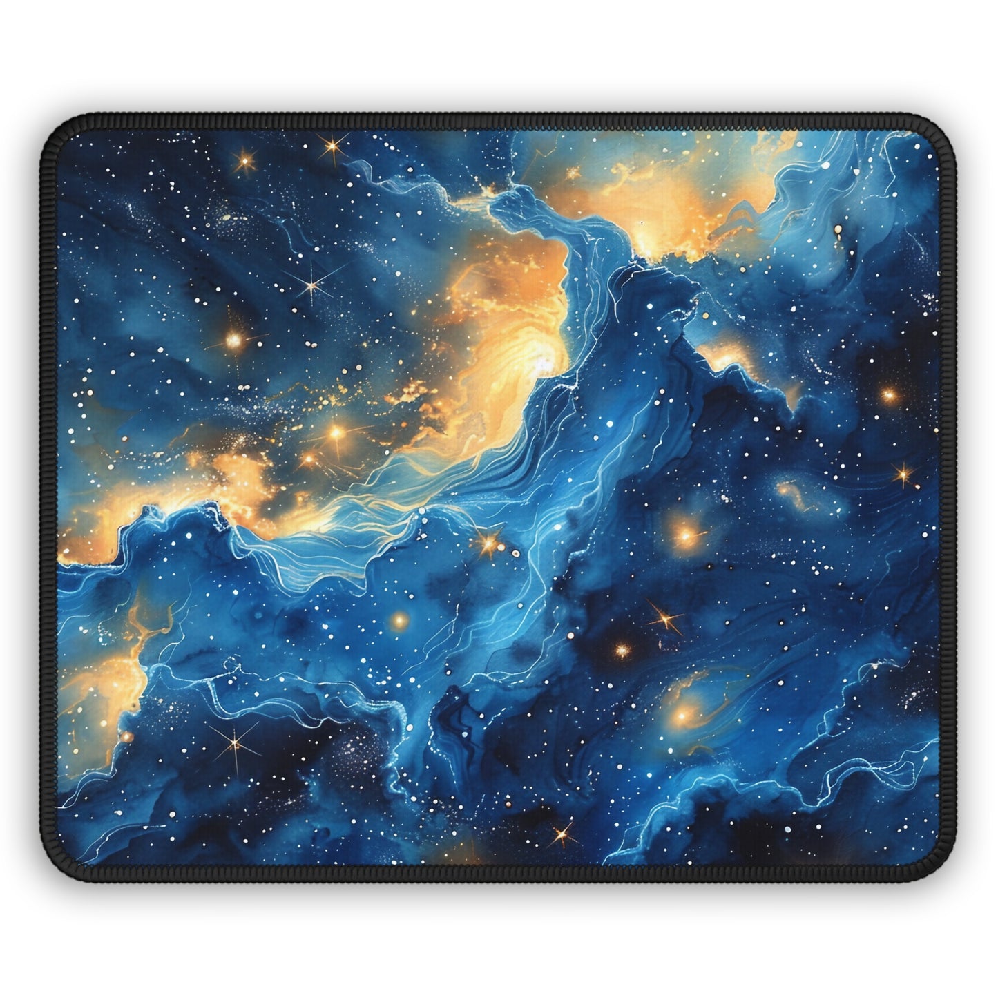 Celestial Blue Nebula Mouse Pad