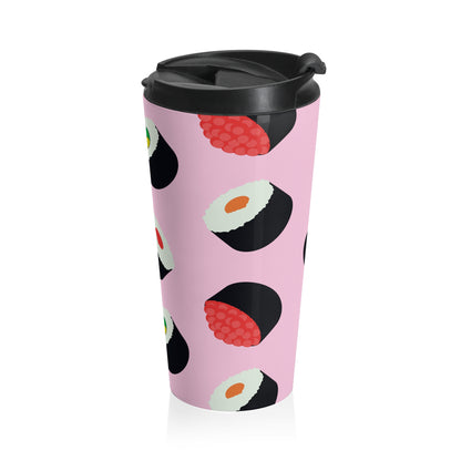 Pink Sushi Roll Travel Mug