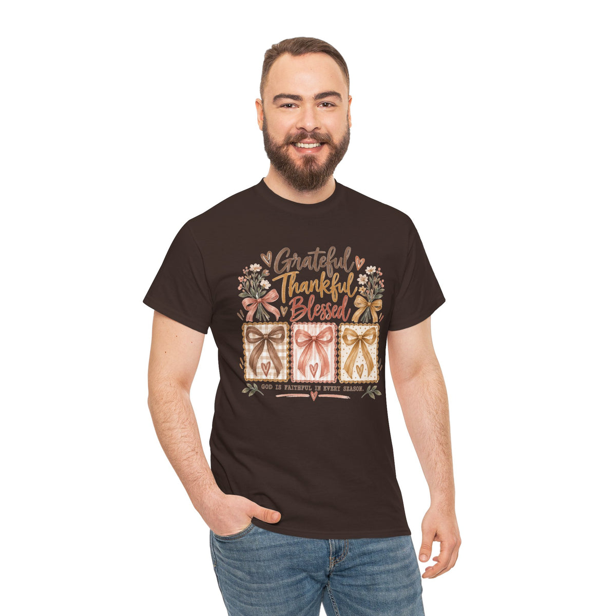 Grateful Thankful Blessed Christian T-Shirt