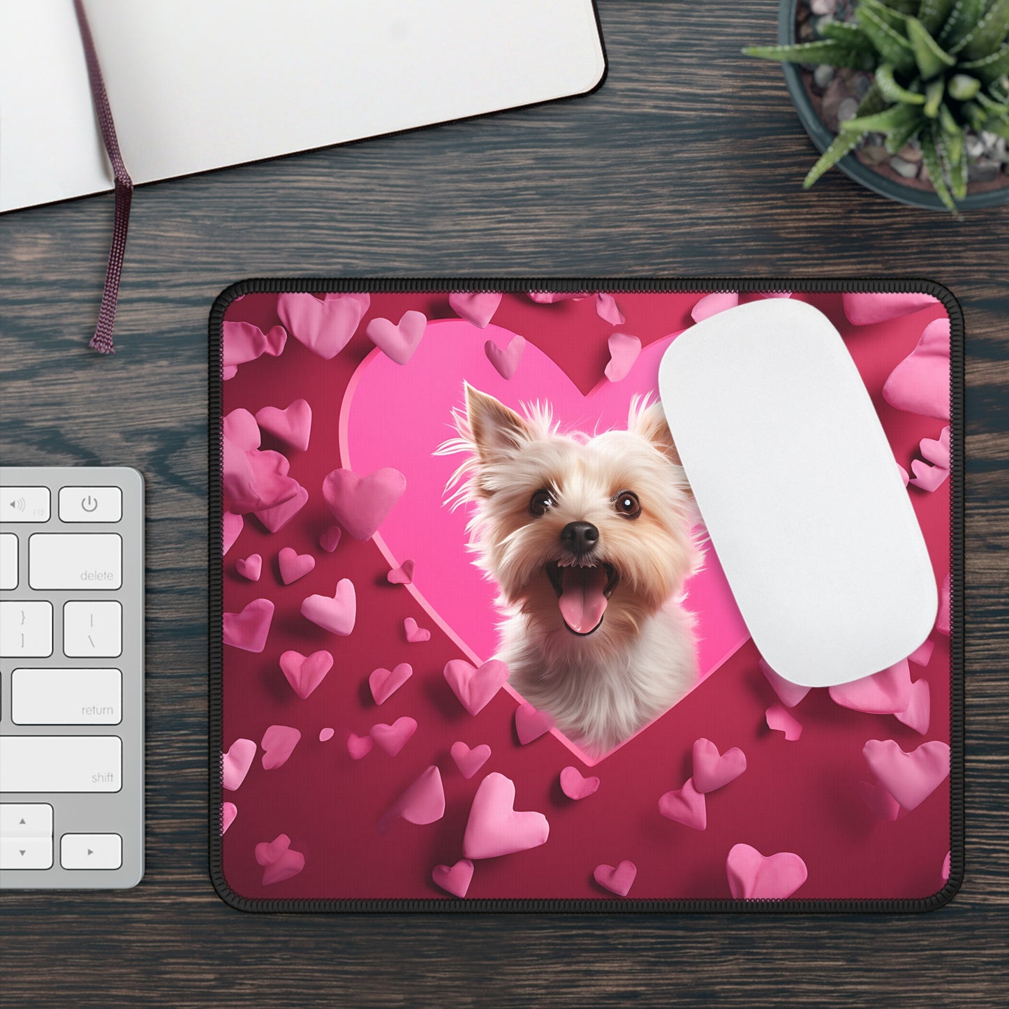 Puppy Love Hearts 2 Mouse Pad