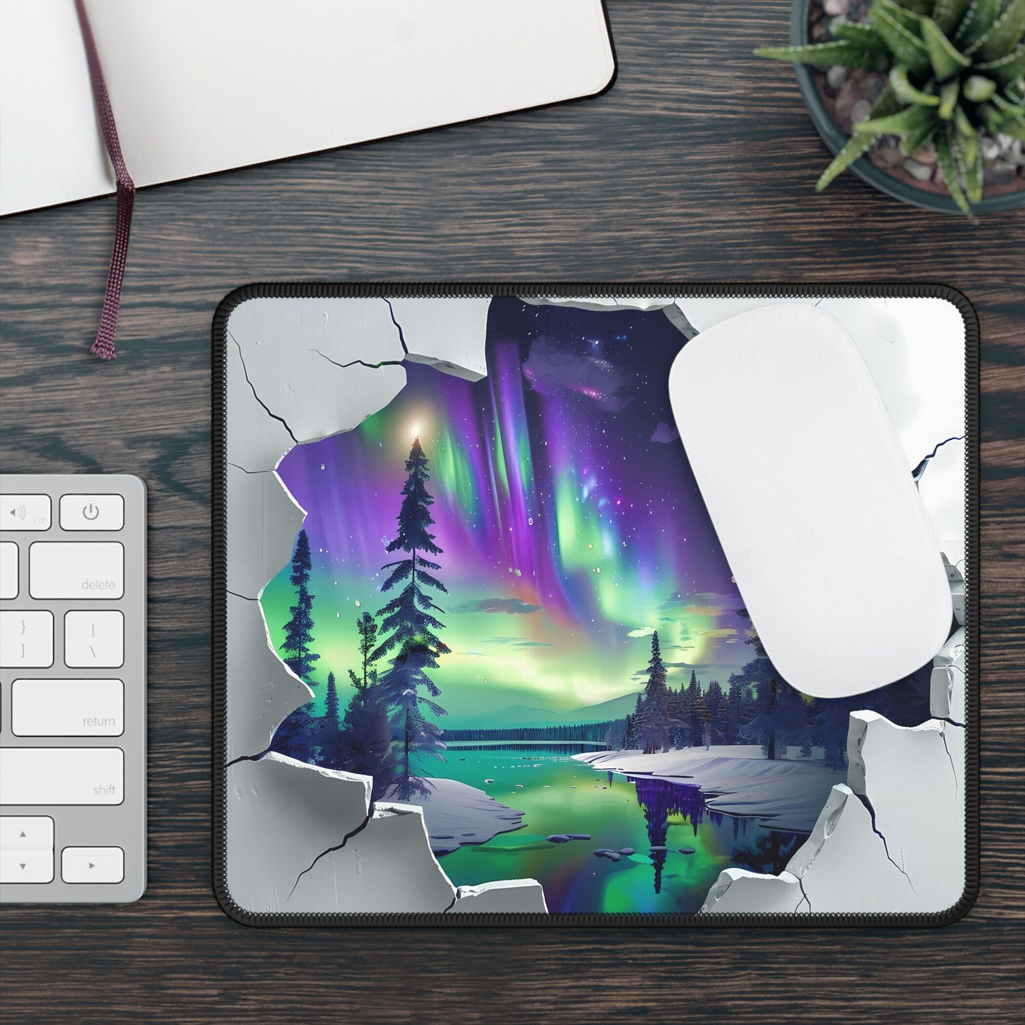 Gaming Mouse Pad — Aurora Nightscape Breakthrough (Northern Lights Landscape)
