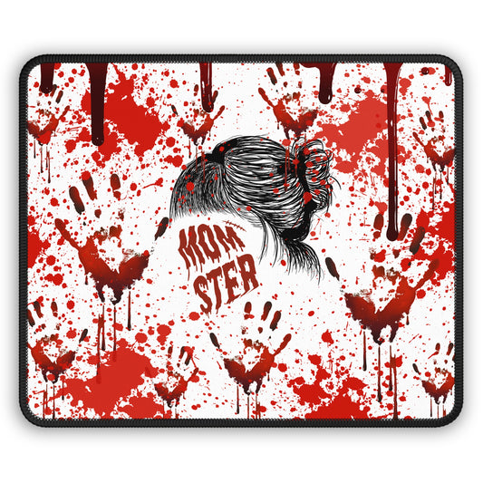 Momster Blood Splatter Gaming and Work Mouse Pad – 9x7 Anti-Slip Neoprene Desk Mat with Horror Design for Spooky Moms and Halloween Lovers