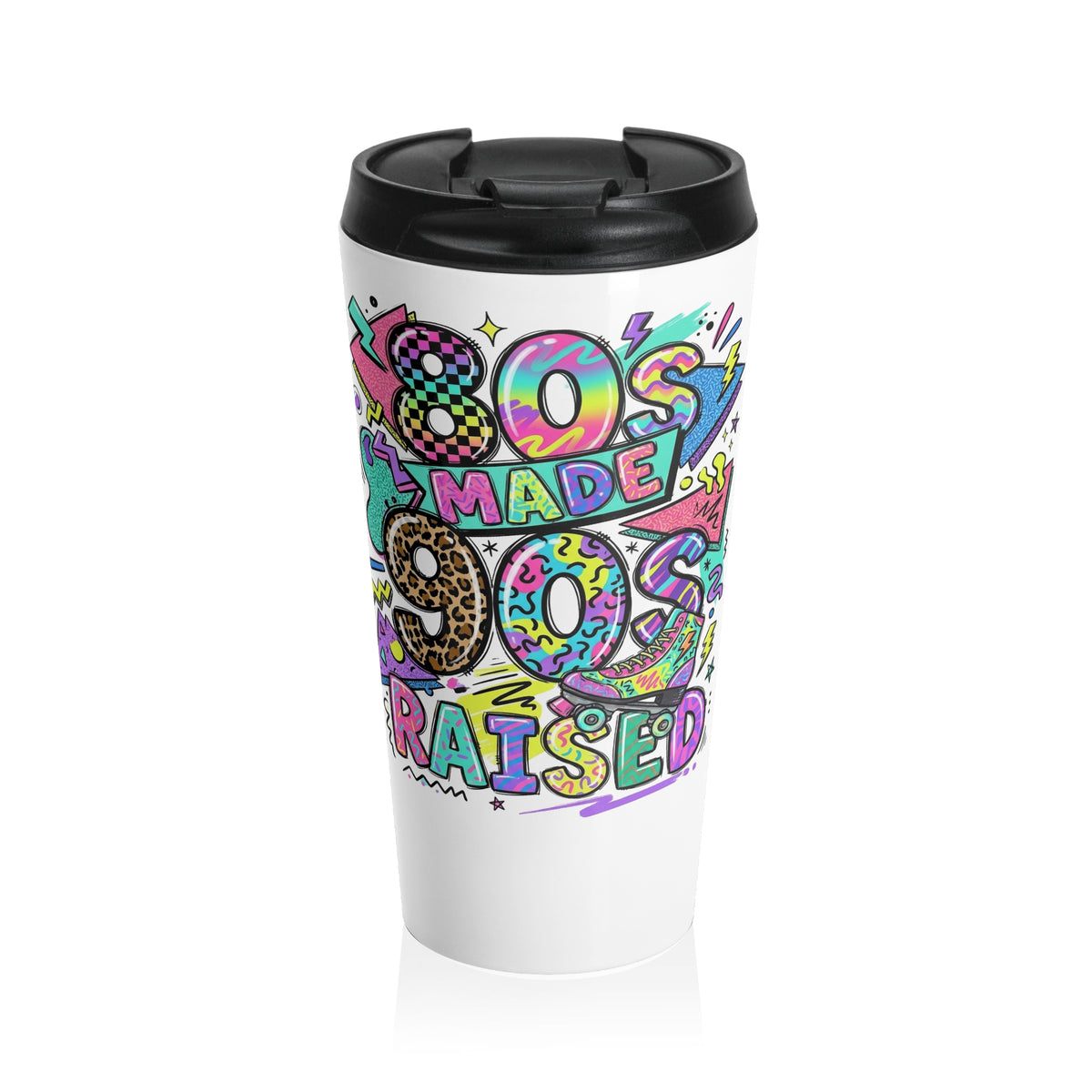 80s Made, 90s Raised Stainless Steel Travel Mug