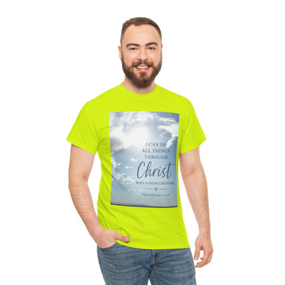 Through Christ Philippians 4:13 Christian T-Shirt