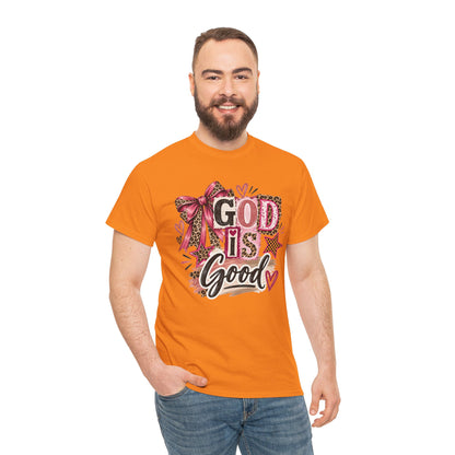 God Is Good Leopard Bow Christian T-Shirt