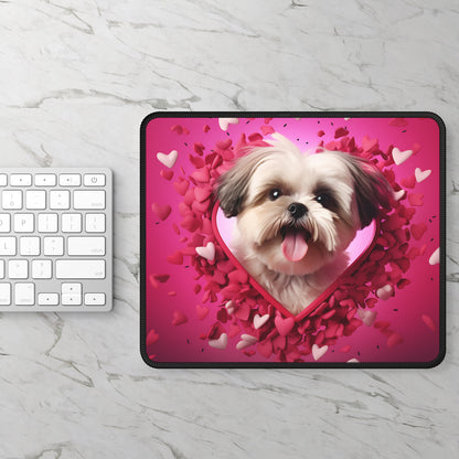 Puppy Love Hearts Mouse Pad