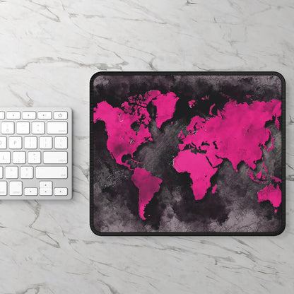Pink World Map Mouse Pad