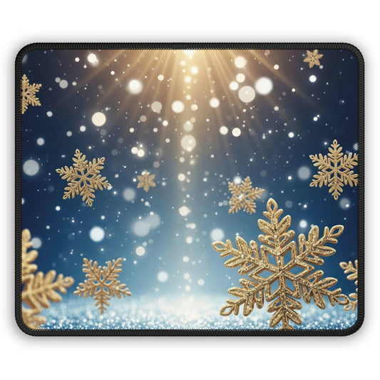 Golden Snowfall Elegance Mouse Pad
