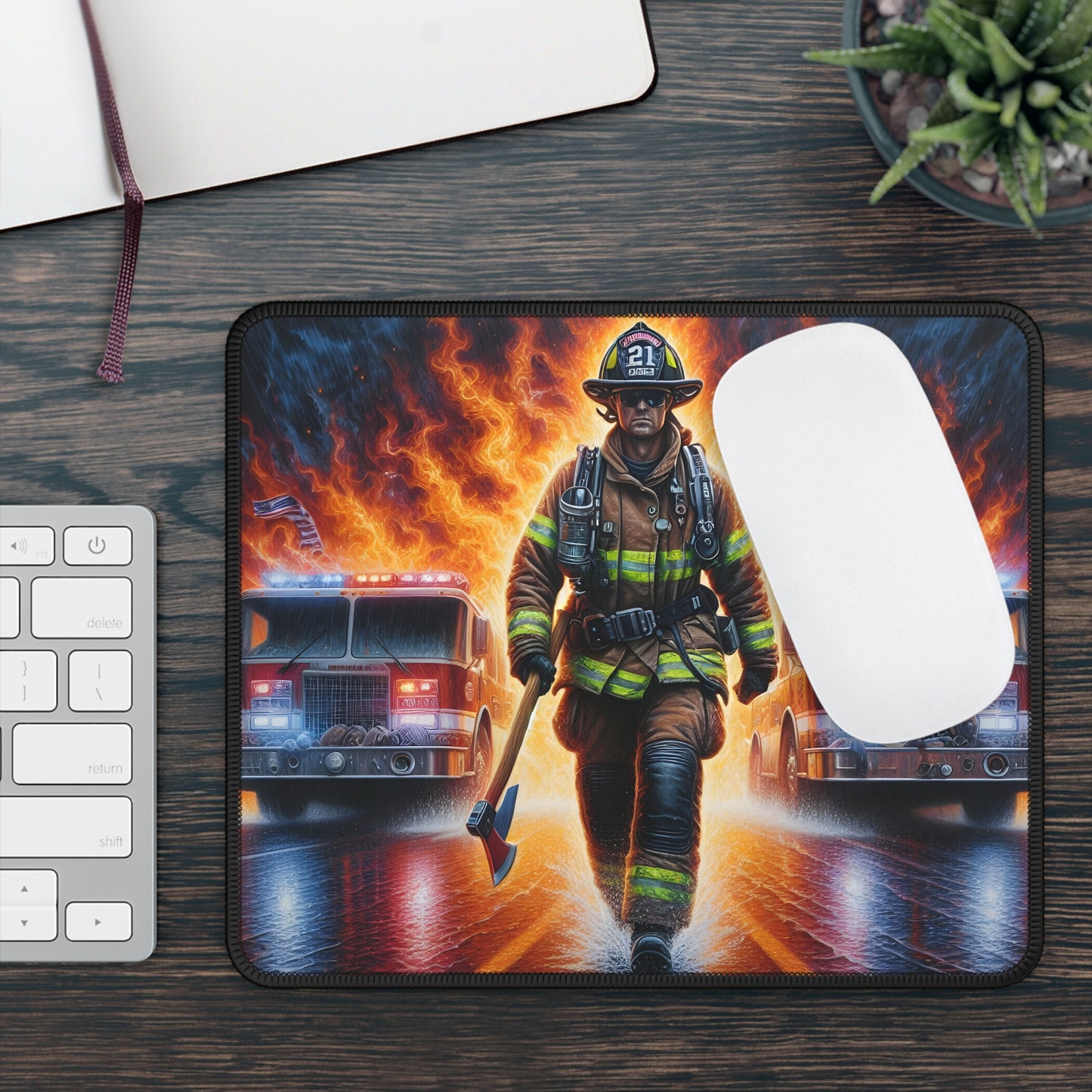 Firefighter Hero Mouse Pad
