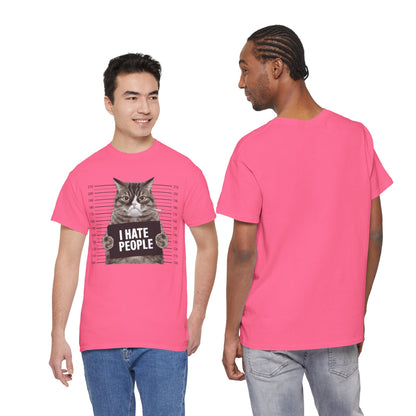 I Hate People Cat Mugshot T-Shirt
