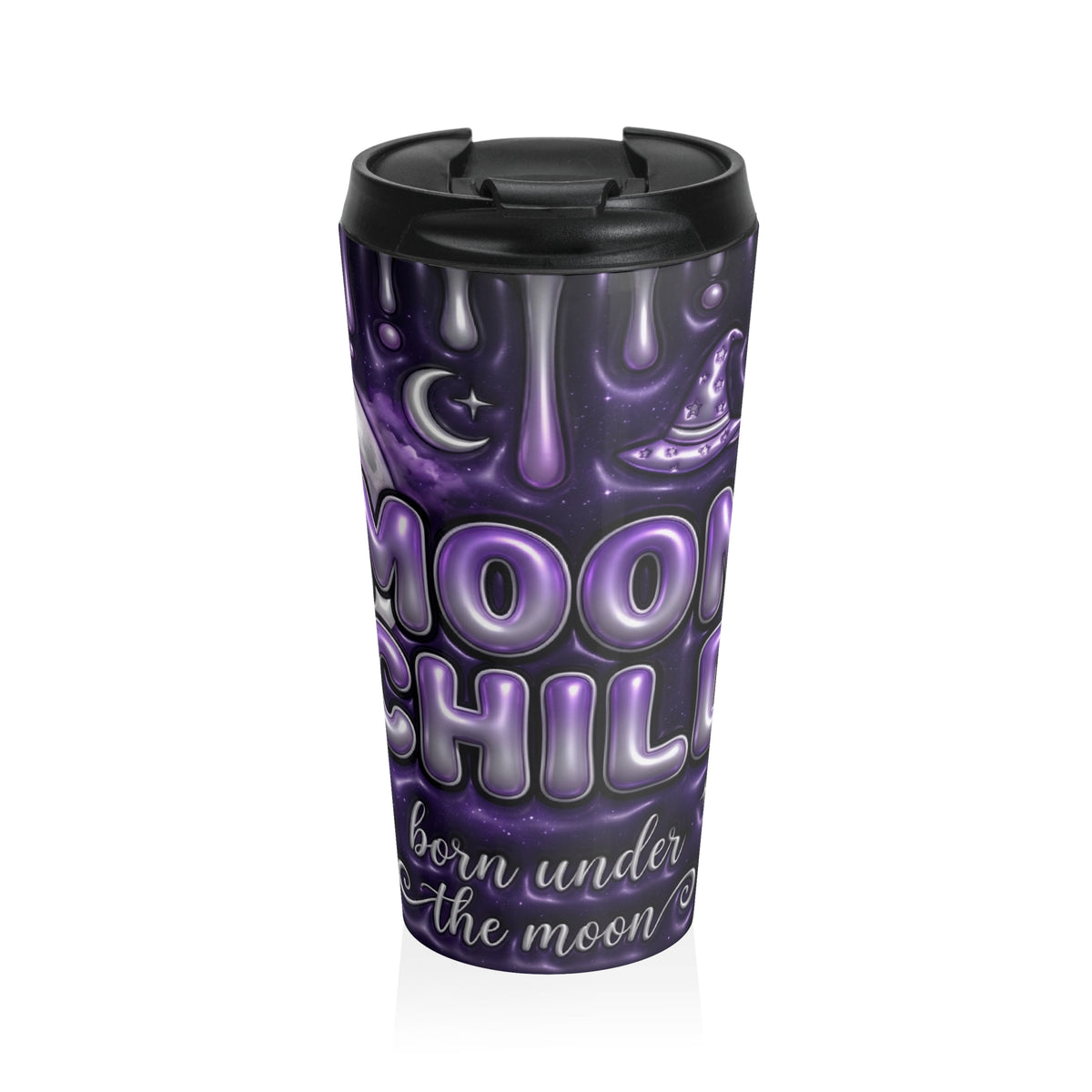 Moon Child Born Under the Moon Purple Stainless Steel Travel Mug