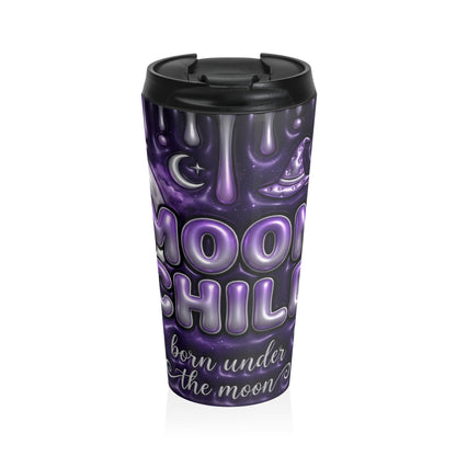 Moon Child Born Under the Moon Purple Stainless Steel Travel Mug