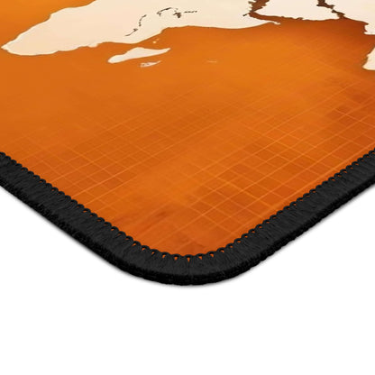 Orange World Map Mouse Pad
