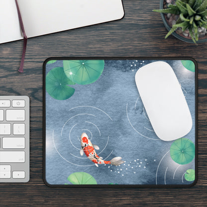 Tranquil Koi Pond Mouse Pad – 9x7 Neoprene Desk Mat with Serene Water and Lotus Design