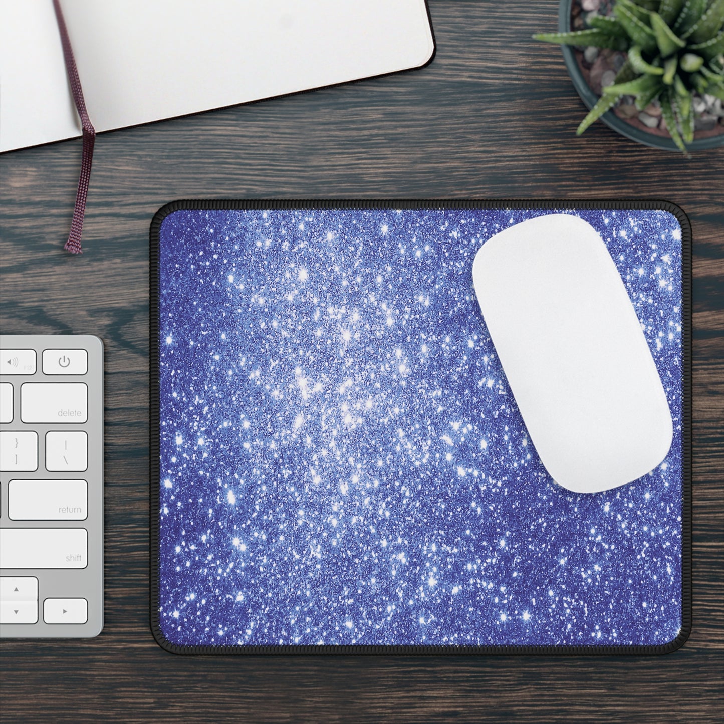 Sapphire Stardust Sparkle Mouse Pad