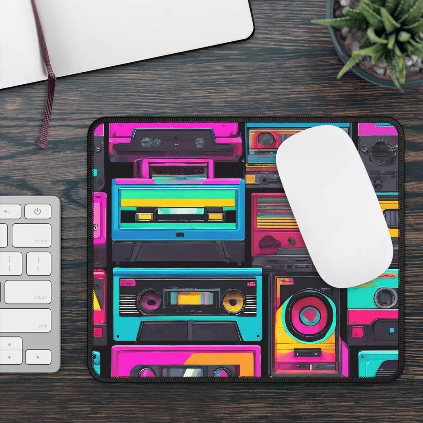 Retro BoomBox Vibes Mouse Pad