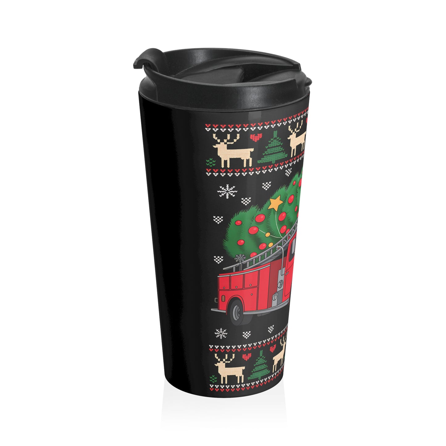 Fire Truck Christmas Travel Mug