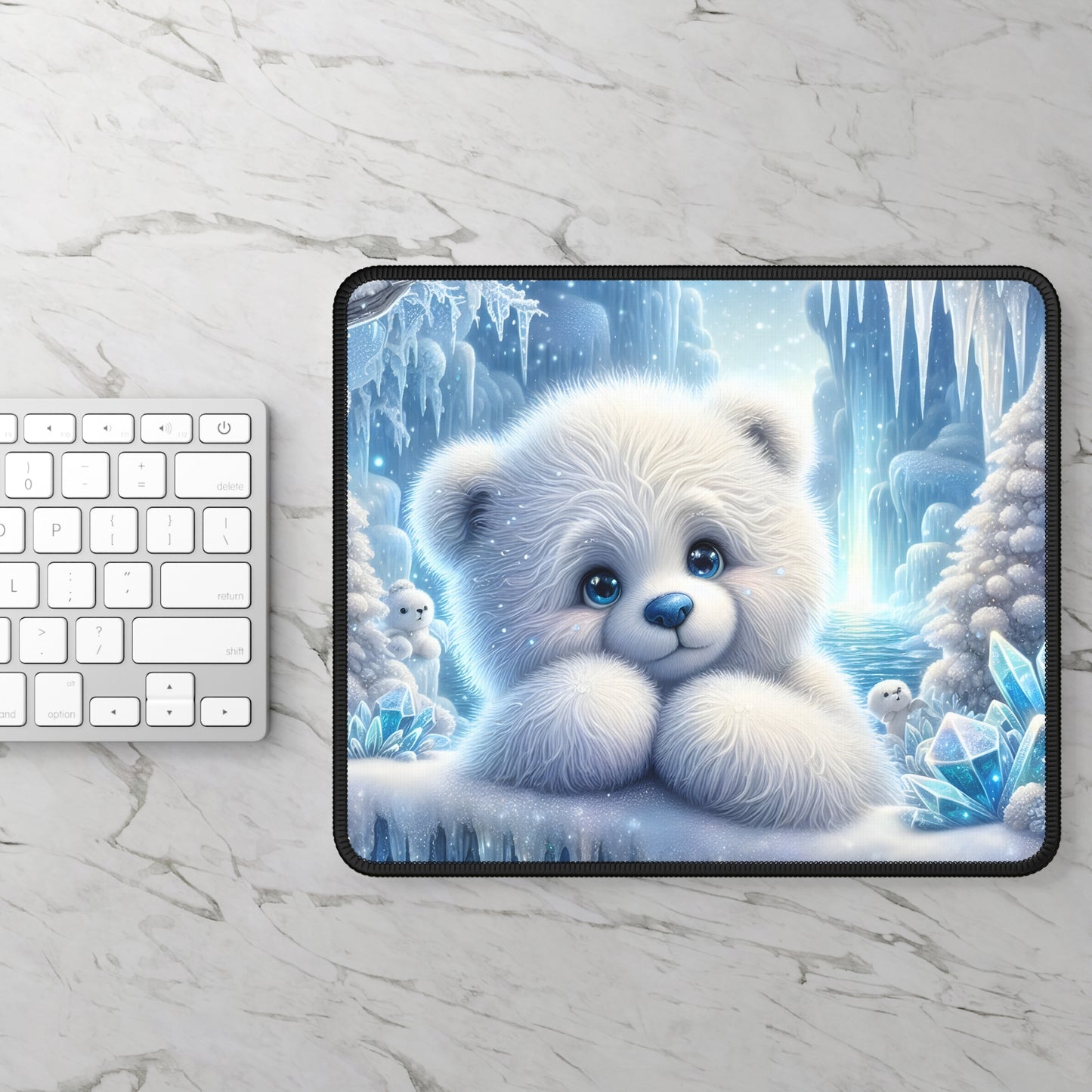 Frosty Plush Bear Mouse Pad