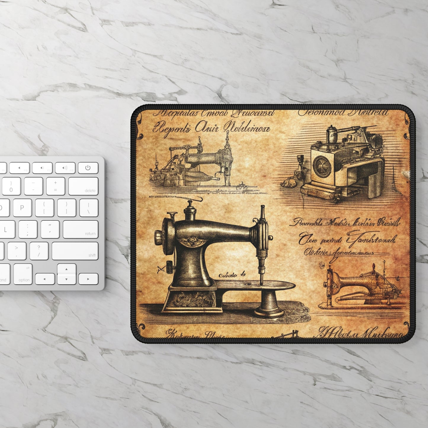 Antique Sewing Blueprint Mouse Pad