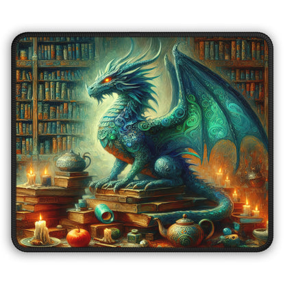 Arcane Library Dragon Mouse Pad