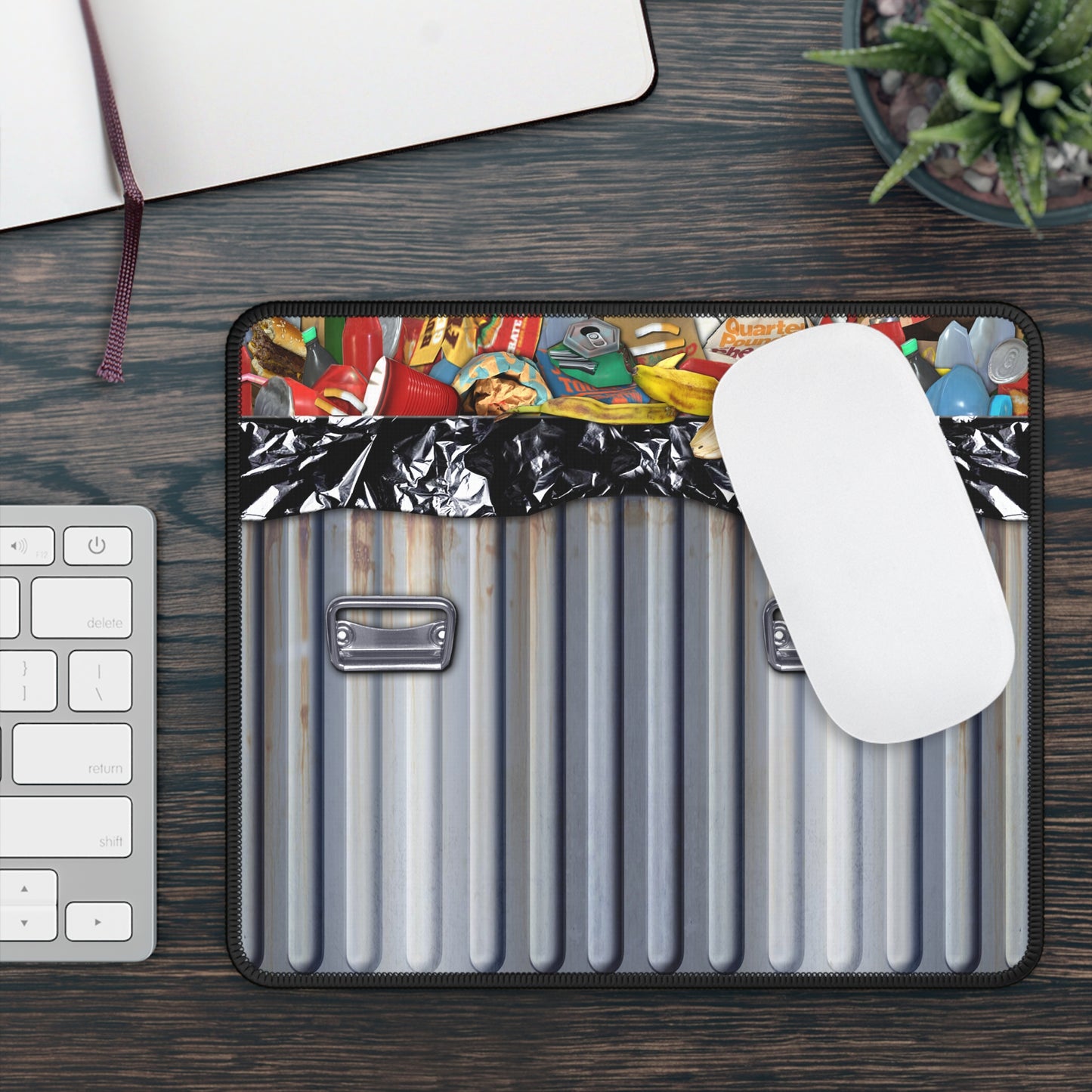 Overflowing Trash Can Mouse Pad