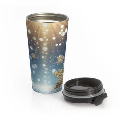 Golden Snowfall Travel Mug