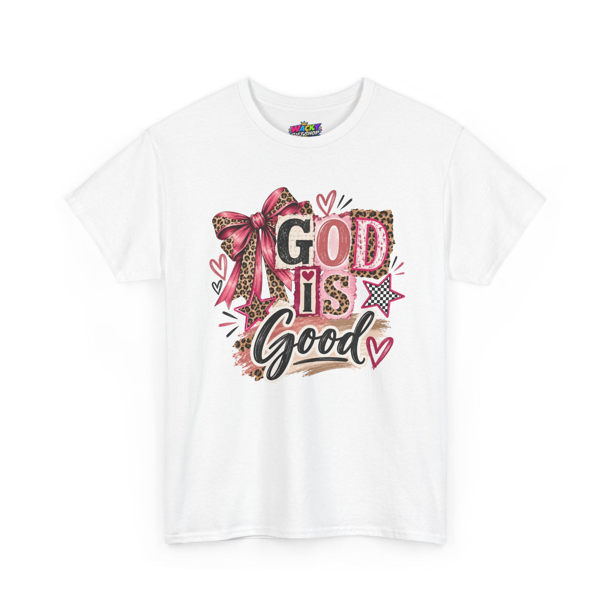 God Is Good Leopard Bow Christian T-Shirt