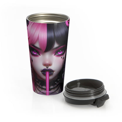 Gothic Pink Gaze Travel Mug