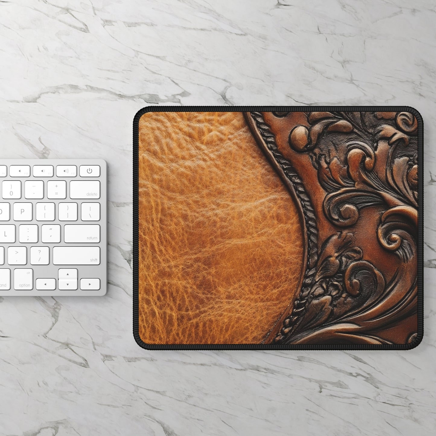 Western Tooled Leather Mouse Pad
