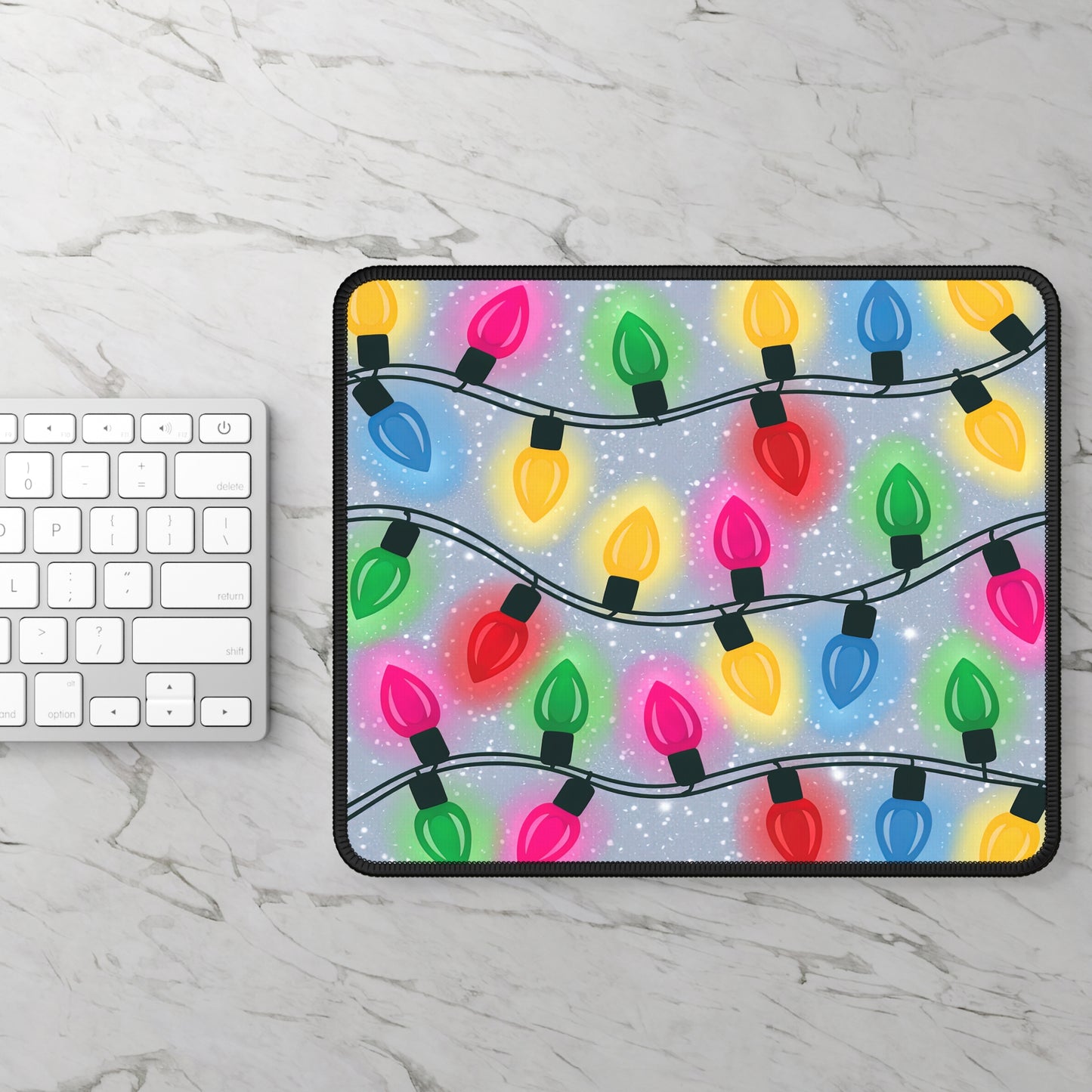 Colorful Christmas Lights Mouse Pad