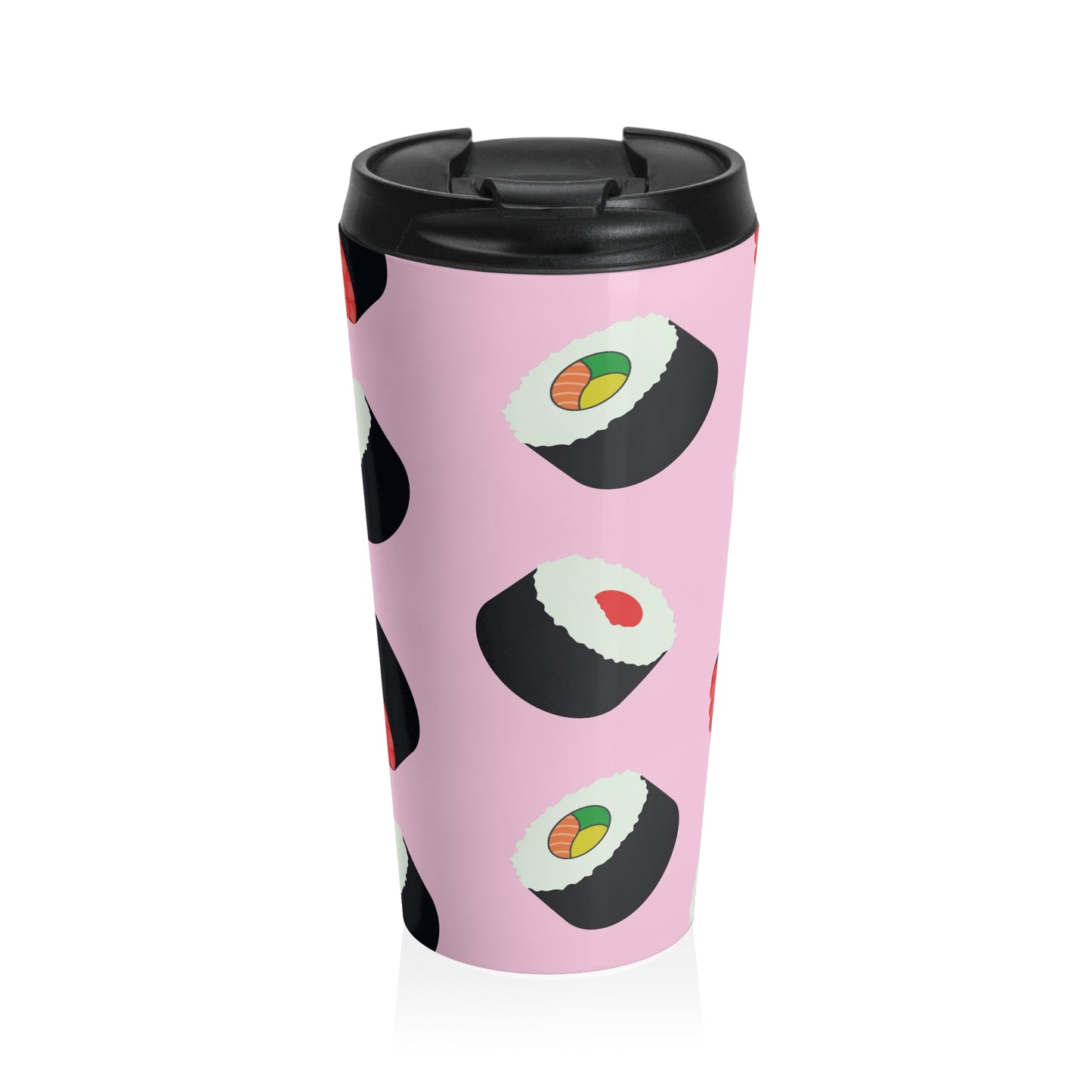 Pink Sushi Roll Travel Mug