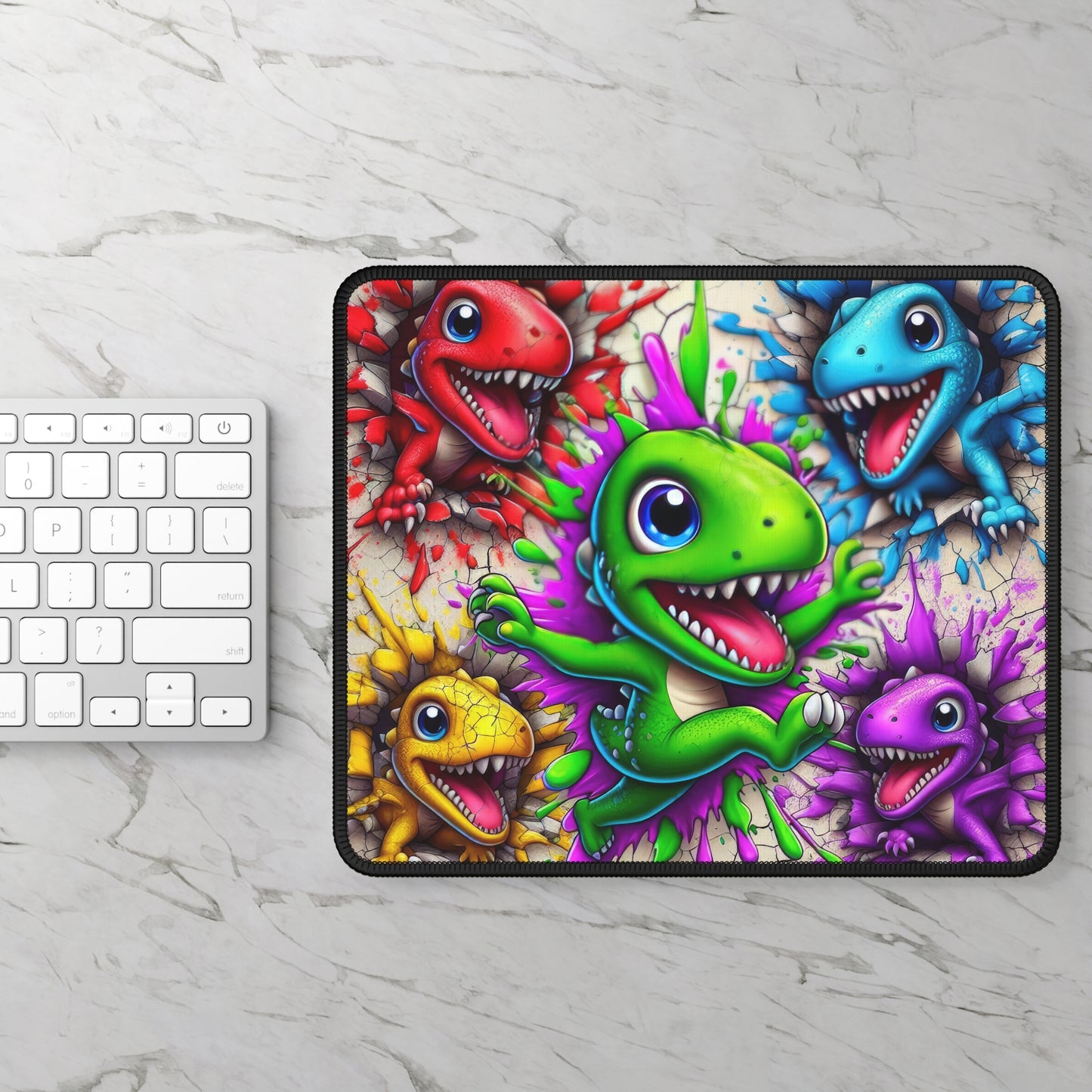 Color Splash Baby Dinosaur Mouse Pad