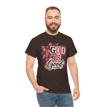 God Is Good Leopard Bow Christian T-Shirt