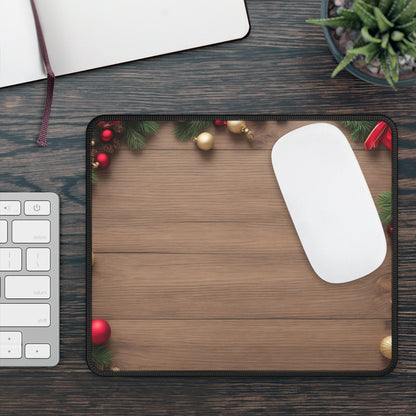 Festive Wood Holiday Mouse Pad
