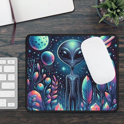 Cosmic Alien Garden Mouse Pad