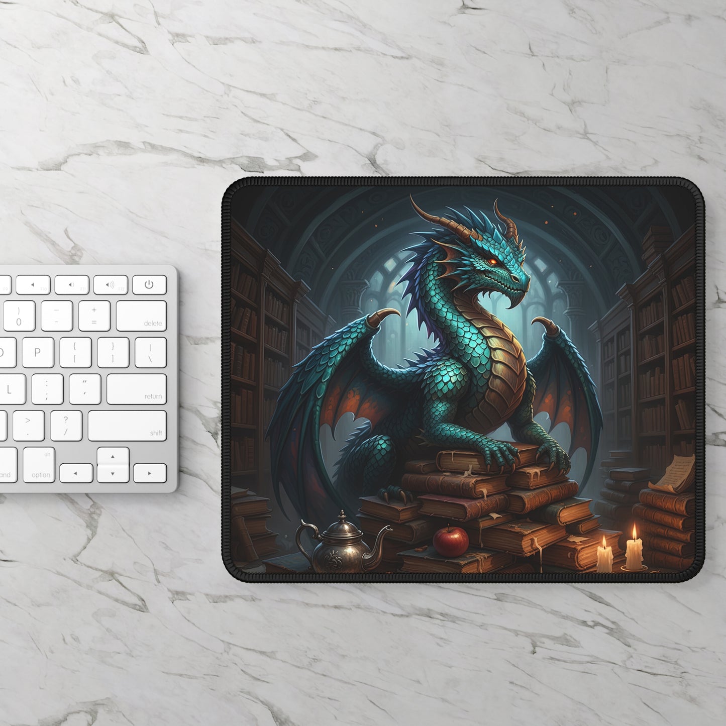 Bookwyrm Library Dragon Mouse Pad