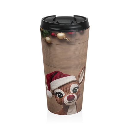 Crochet Reindeer Travel Mug