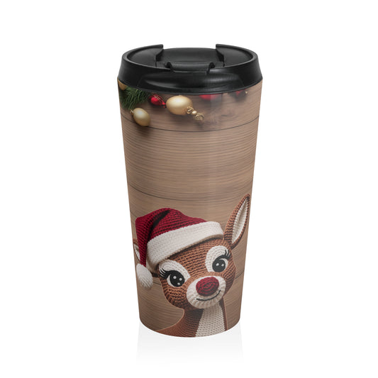 Crochet Reindeer Travel Mug