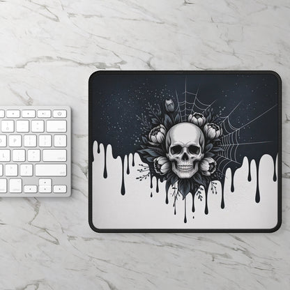 Midnight Bloom Skull Mouse Pad