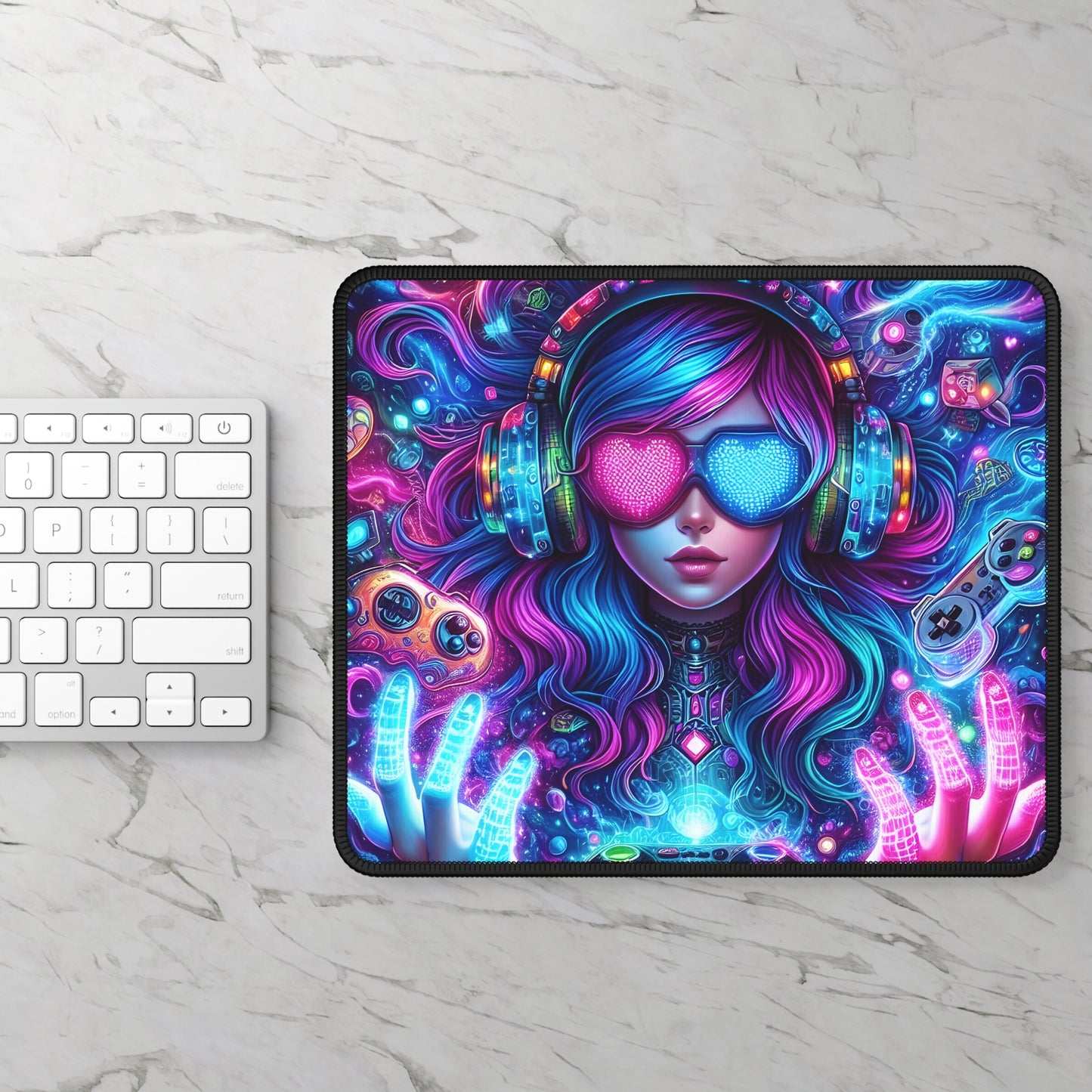 Neon Dreamwave Gamer Mouse Pad