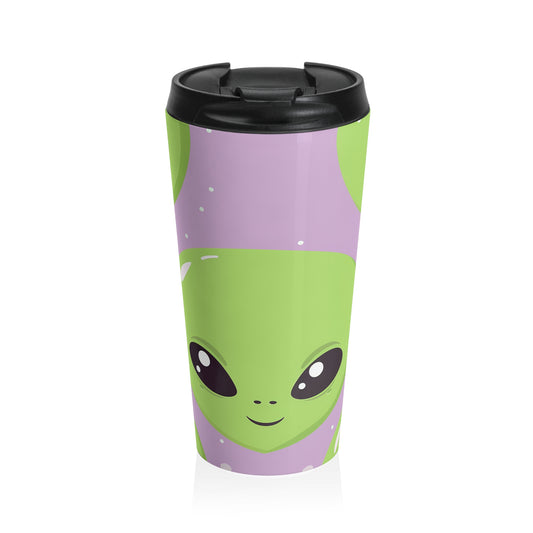 Kawaii Alien Stainless Steel Travel Mug – 15oz 👽💜
