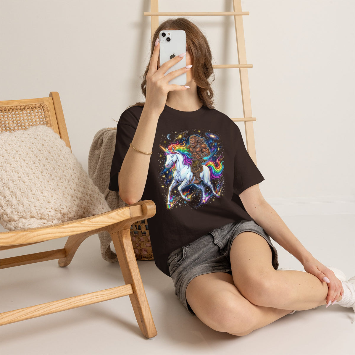 Bigfoot Riding a Unicorn T-Shirt