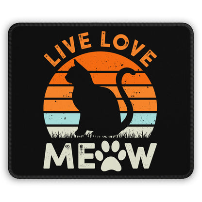 Live Love Meow Vintage Cat Mouse Pad