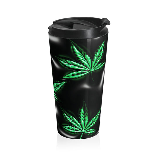 Neon Leaf Mug – 15oz Stainless Steel Travel Cup