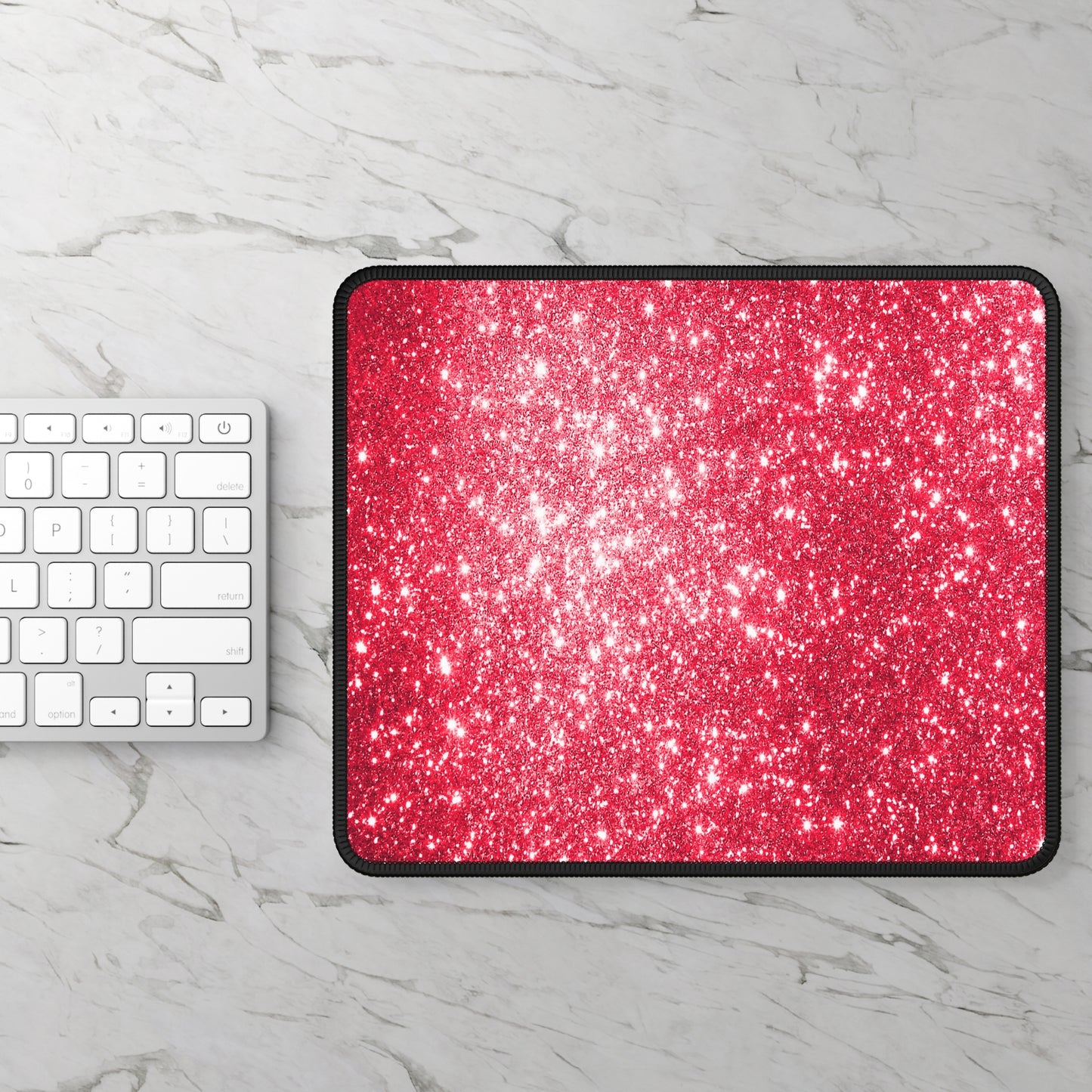 Crimson Sparkle Glow Mouse Pad