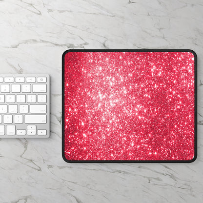 Crimson Sparkle Glow Mouse Pad
