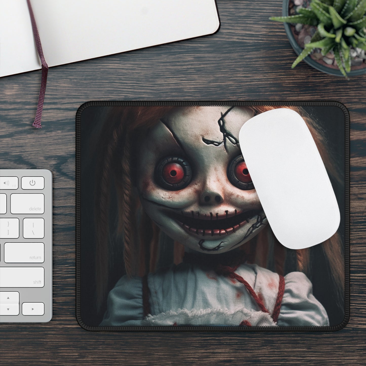 Nightmare Red-Eyed Doll Mouse Pad